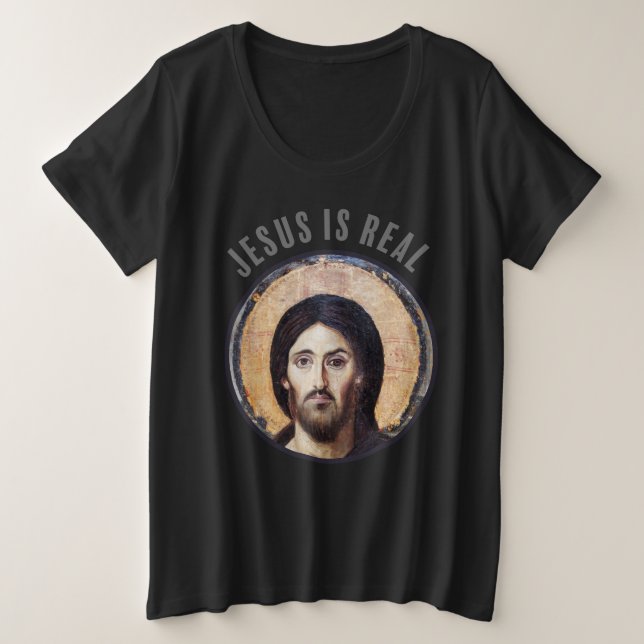 Camiseta Plus Size Jesus é real (Frente do Design)