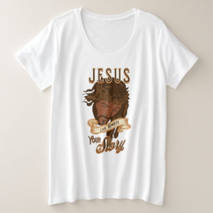 Camiseta Plus Size Jesus Pode Reescrever Sua História