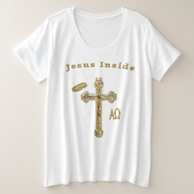 Camiseta Plus Size Jesus t-shirts Mulheres (Frente do Design)