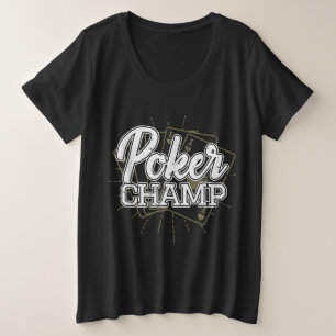 Camiseta Plus Size Jogo Cartões de Poker do Melhor Jogador
