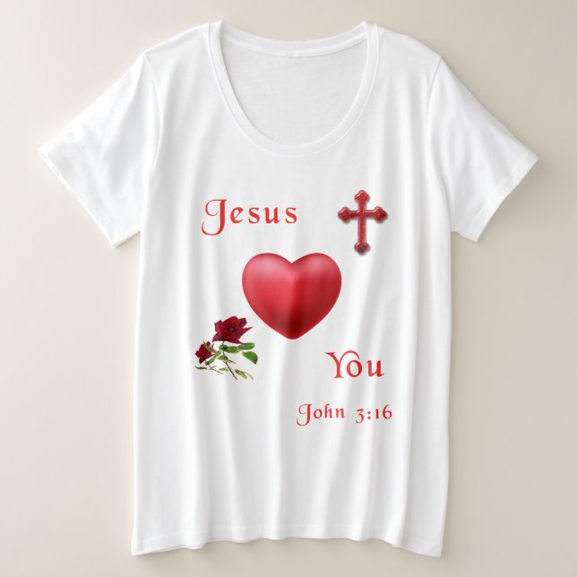 Camiseta Plus Size John 3:16 (Frente do Design)