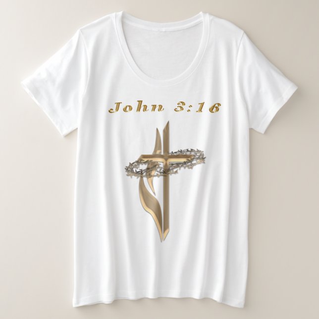 Camiseta Plus Size john 3:16 t-shirt (Frente do Design)