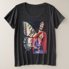 Camiseta Plus Size Kate é uma borboleta. Katerfly.