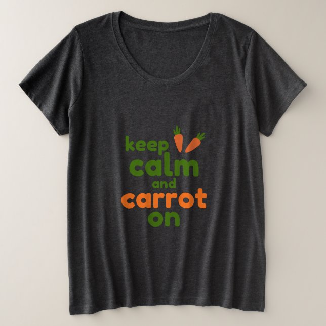 Camiseta Plus Size Keep Calm and Carrot On (Frente do Design)