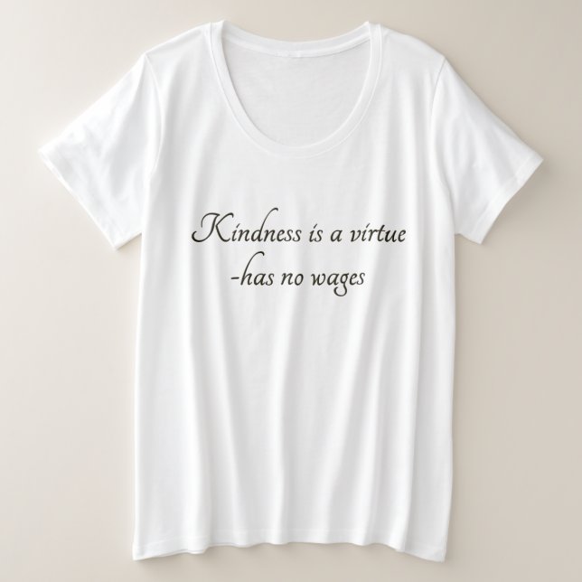 Camiseta Plus Size "Kindness"-design by Maaya Prints, Women's (Frente do Design)