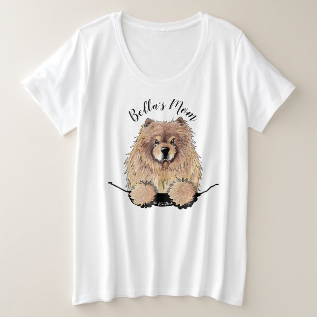 Camiseta Plus Size KiniArt Chow Personalizado (Frente do Design)