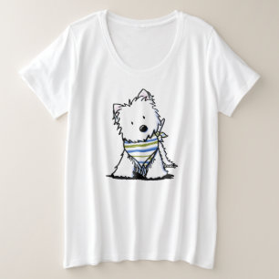 Camiseta Plus Size KiniArt Westie Em Scarf