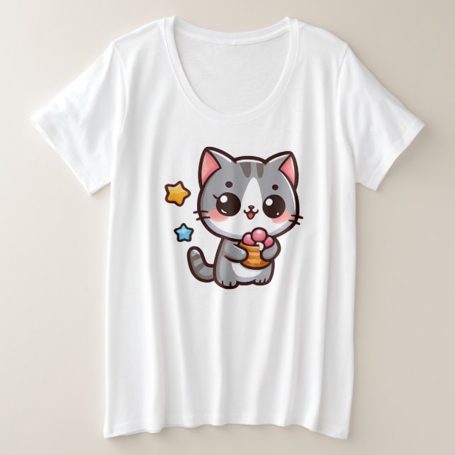 Camiseta Plus Size Kitten (Frente do Design)