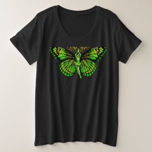 Camiseta Plus Size La Fee Verte Com Asas Desfraldadas