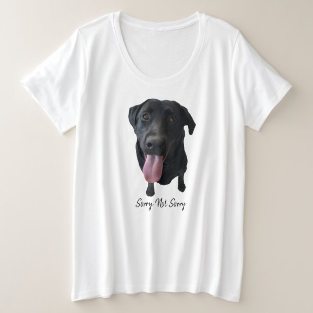 Camiseta Plus Size Lab Preto Sorrindo Tongue (Frente do Design)