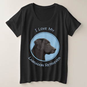 Camiseta Plus Size Labrador Retriever Black Pintura Original