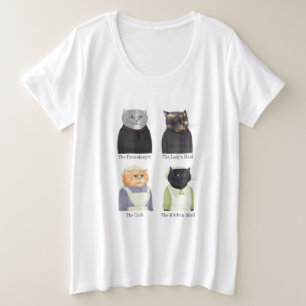 Camiseta Plus Size LADY CATS MAIS T-Shirt de tamanho superior