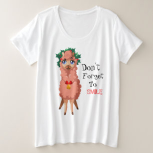 Camiseta Plus Size lama no Natal     