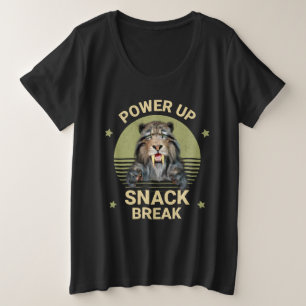 Camiseta Plus Size Lanche de Recarga Tigre Sabretoide