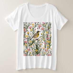 Camiseta Plus Size Laranjeira Ocidental Cercada Por Flor De Raiz