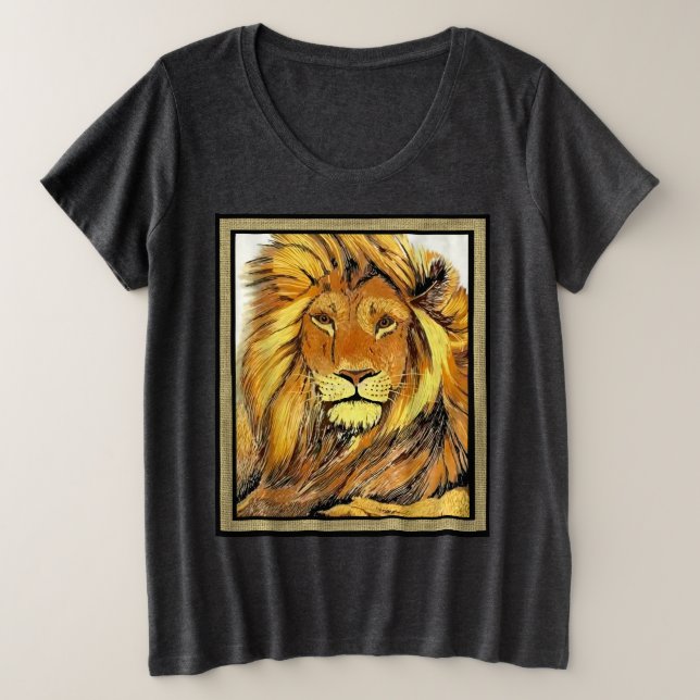 Camiseta Plus Size Leão (Frente do Design)