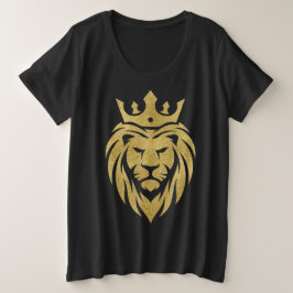 Camiseta Plus Size Leão com Coroa - Estilo Dourado 3