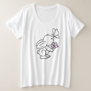 Camiseta Plus Size Lebre com borboleta