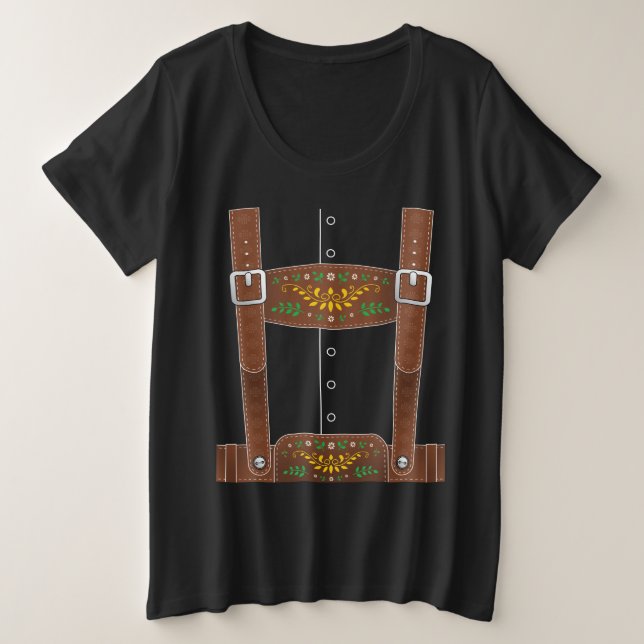Camiseta Plus Size Lederhosen Oktoberfest German Culture Halloween (Frente do Design)