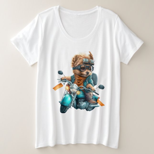 Camiseta Plus Size Legal motoqueiro, fofo motorista de cão terrivel Y (Frente do Design)