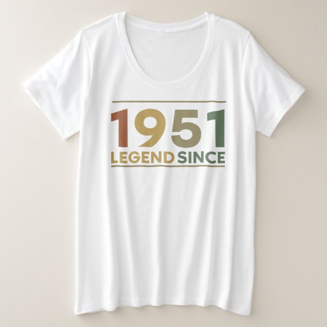 Camiseta Plus Size Legend Since 1951 (Frente do Design)