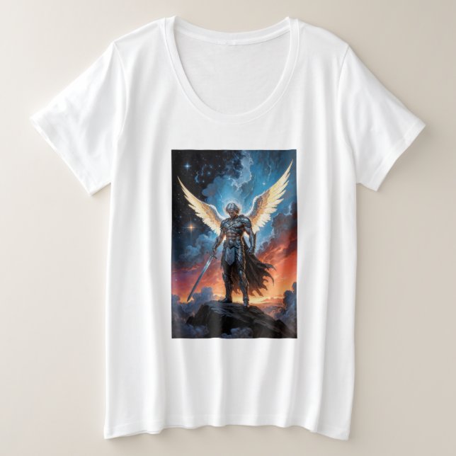 Camiseta Plus Size Lei do Arcanjo Miguel do Céu (Frente do Design)
