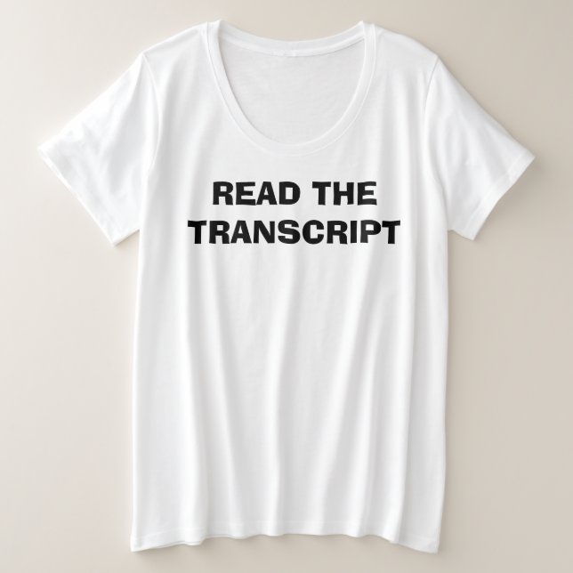 CAMISETA PLUS SIZE LEIA A TRANSCRIÇÃO (Frente do Design)