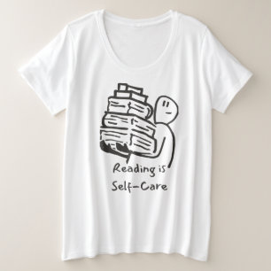 Camiseta Plus Size Leitura é autoatendimento e camisa-T feminina do t