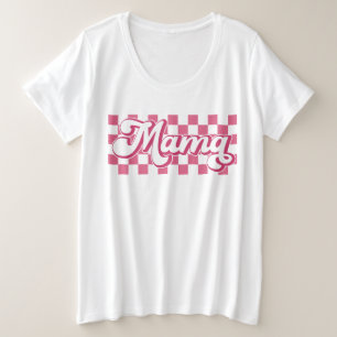 Camiseta Plus Size Leitura Retro Mama Rosa Clássica Verificada