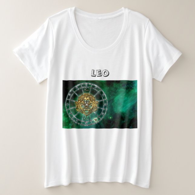 Camiseta Plus Size Leo Zodiac Astrology design (Frente do Design)