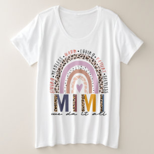 Camiseta Plus Size Leopard Rainbow Mimi Life, abençoado Mimi