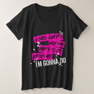 Camiseta Plus Size Letras de Música de Mulheres Plus Size Má Reputaçã