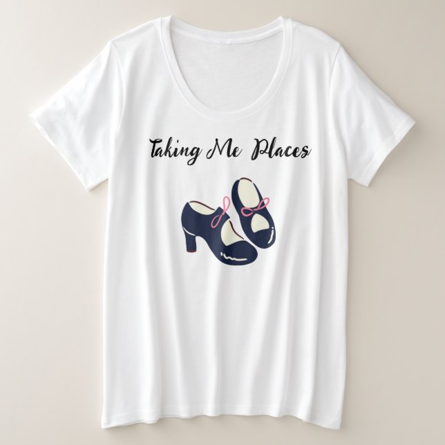 Camiseta Plus Size Levando-me a lugares T-Shirt (Frente do Design)