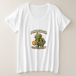 Camiseta Plus Size Ligar Pode Ser Tão Drenante Robô