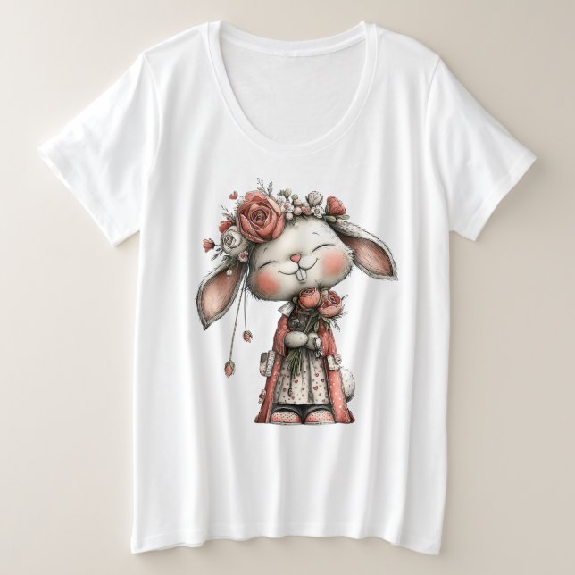 Camiseta Plus Size Lil Miss Bunny (Frente do Design)