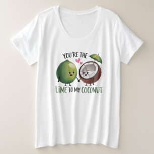Camiseta Plus Size Limão para meu Coco de São Valentim