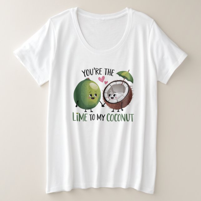 Camiseta Plus Size Limão para meu Coco de São Valentim (Frente do Design)
