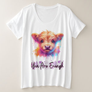 Camiseta Plus Size Linda Vaca das Terras Altas - Você É Suficiente