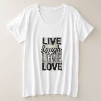 Camiseta Plus Size Live / Laugh / Love