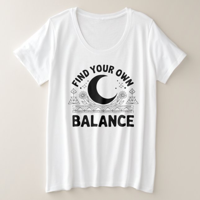 Camiseta Plus Size Localizar seu próprio saldo (Frente do Design)