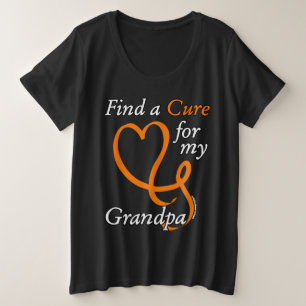 Camiseta Plus Size Localizar um Cure/Heart/Grandpa...RSD/CRPS