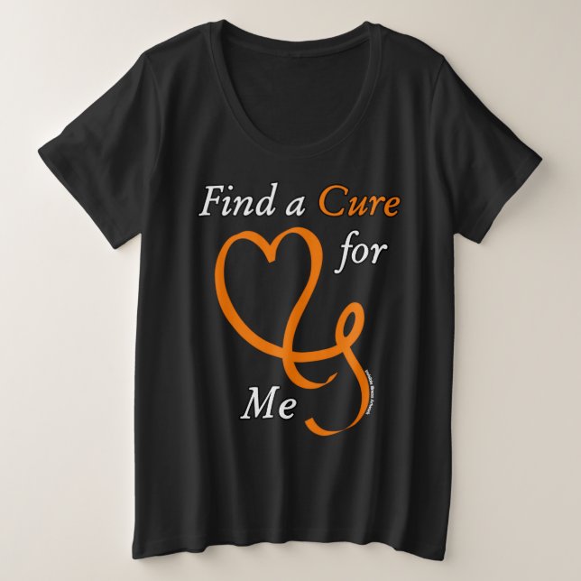 Camiseta Plus Size Localizar um Cure/Heart/Me...RSD/CRPS (Frente do Design)
