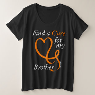 Camiseta Plus Size Localizar uma Cura/Coração/Irmão...RSD/CRPS