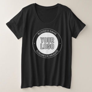 Camiseta Plus Size Logotipo comercial ou Design e Modelo de texto edi