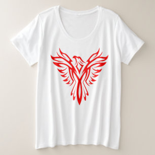 Camiseta Plus Size Logotipo de Ascensão de pássaros mítico Phoenix