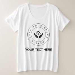 Camiseta Plus Size Logotipo e Promocional de texto personalizados sim