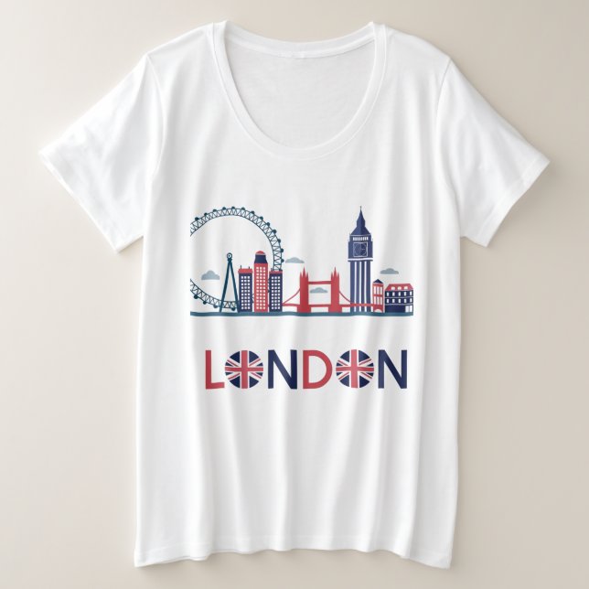 Camiseta Plus Size London Plus Size (Frente do Design)
