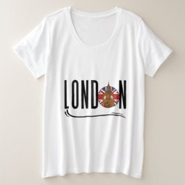 Camiseta Plus Size London Women Plus Tamanho T-Shirt