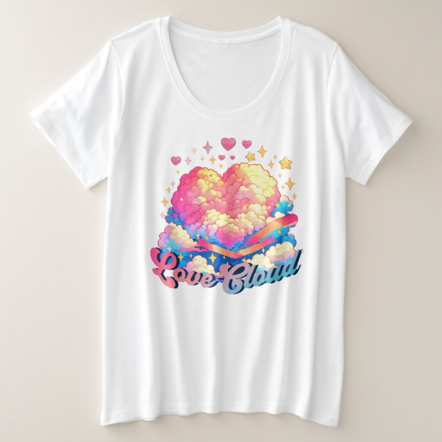Camiseta Plus Size Love Cloud (Frente do Design)
