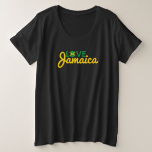 Camiseta Plus Size Love Jamaica Flag